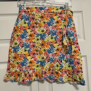 LOFT Asymmetrical Floral Skirt